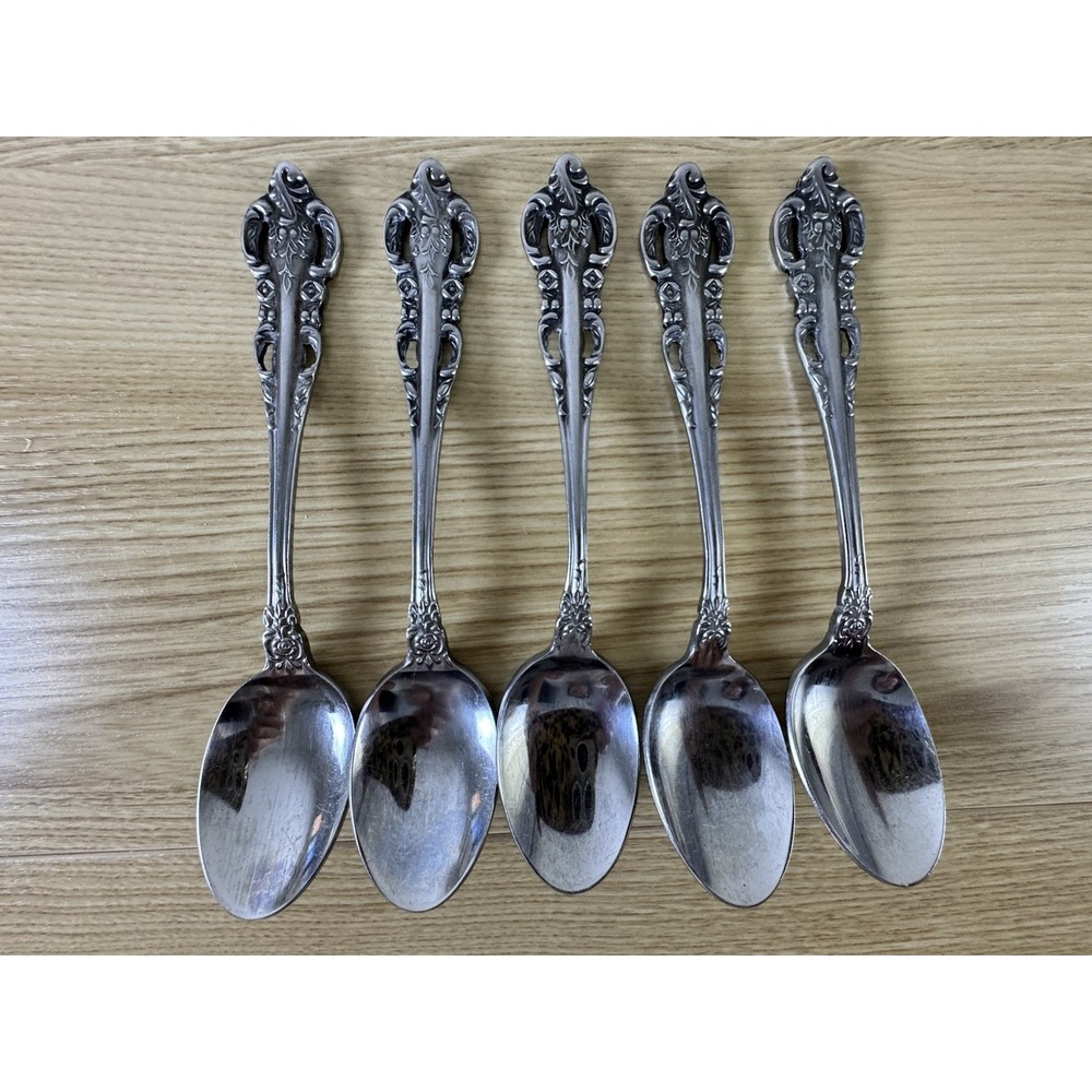 Vintage Stanley Roberts Lady Joann Teaspoons 6 1/4" Stainless Japan Set of 5